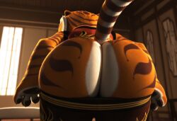 1girls ai_generated ass ass_focus big_ass big_butt bubble_ass bubble_butt down female female_focus female_only furry furry_female furry_only furryainudes kung_fu_panda master_tigress no_panties pants_down presenting_ass tagme tail