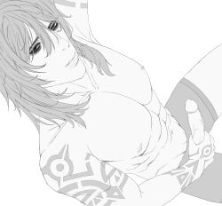 abs boy cock dick genshin_impact male male_only ororon_(genshin_impact) penis shirtless_male solo