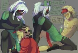 1x1x1x1 1x1x1x1_(forsaken) 2boys anal anal_sex balls betrayed_1x1x1x1 cum cum_inside de_pressia dialogue elliot_(forsaken) english_text forsaken_(roblox) gay gay_sex green_skin hair male male/male male_only penis red_eyes roblox roblox_game robloxian see-through_body self_upload sissy speech_bubble stockings text visible_skeleton white_hair x-ray yaoi yellow yellow_skin
