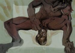 animal_genitalia animal_penis anthro balls big_balls equine_genitalia equine_penis genitals hi_res male male_only penis penis_tip sheath sheath_play solo_male theotormon theotormon_(artist)