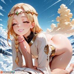 ai ai_generated balls bandai_namco big_ass big_dick big_penis blonde_hair elden_ring faceless_male fat_ass femboy fromsoftware gay genitals hands hips hips_wider_than_shoulders holding_penis lying male male/male male_only massive_penis miquella miquella_the_kind partially_clothed penis_on_face slim_waist smile thick_thighs trap twink uncensored userzon video_game_character video_games yaoi