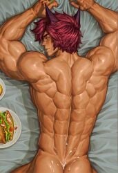 ai_generated ass back back_view bara big_muscles completely_nude cum league_of_legends male_only muscular muscular_male muscularm sett