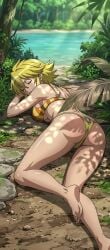 1girls akame_ga_kill akame_ga_kill! ass ass_focus back back_view backshots barefoot beach big_ass big_boobs big_breasts big_butt bikini bikini_bottom bikini_only bikini_top blonde blonde-haired_female blonde_female blonde_hair blondie defeated defeated_heroine fat_ass fat_butt feet female female_focus female_only foot_fetish knocked_out legs legs_together leone_(akame_ga_kill!) passed_out posing sexy sexy_body sexy_female sexy_pose sleeping sole_female soles solo strong_female strong_woman tall_female taller_female thick thick_ass thick_legs thick_thighs tight_bikini tight_clothing tight_panties unconscious unconscious_female