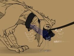 4:3 ambiguous_gender animal_dildo animal_sex_toy bodily_fluids bondage canine_dildo cock_gag collar collar_tag crying dildo dildo_deep_throat dildo_fellatio dildo_in_mouth dragon dripping drooling female female_(lore) feral fixed_toy floppy_ears forced fur furred_dragon furred_scalie gag gagging hair hi_res hiccuping horn iuno knot knotted_dildo knotting leash messy_hair moan mule_dragon muzzle_(object) mythological_creature mythological_scalie mythology onomatopoeia oral oral_knotting oral_penetration penetration rape saliva saliva_drip saliva_from_nose saliva_puddle saliva_string scalie sex sex_toy sex_toy_fellatio sex_toy_in_mouth sex_toy_insertion simple_background slave smoliene solo sound_effects tears text wingless_dragon