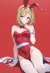 1girls ai_generated blonde_hair blue_eyes botchi996 breasts bunny_ears bunnysuit female irida_(pokemon) pokemon pokemon_legends:_arceus thighhighs