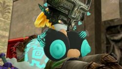 1girls 3d dra111_(artist) dragon316 female huge_breasts link midna tagme the_legend_of_zelda twilight_princess
