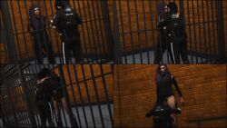 2girls arrest black_hair female lara_vandusk lydia_vale nopixel police purple_hair tagme yuri