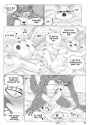 absurd_res anthro anthro_on_anthro anthro_penetrated anthro_penetrating anthro_penetrating_anthro ass beastars blush bodily_fluids breasts canid canine canis cheek_tuft comic comic_panel dialogue domestic_rabbit duo dwarf_rabbit english_text eyelashes facial_scar facial_tuft female female_penetrated fur genitals haru_(beastars) hi_res kneeling lagomorph larger_male legoshi_(beastars) leporid male male/female male_penetrating male_penetrating_female mammal monochrome navel nipples nude nude_anthro nude_female nude_male oryctolagus page_number pelambrekawaii penetration penile penile_penetration penis penis_in_pussy pussy rabbit scar sex size_difference smaller_female speech_bubble spread_legs spreading sweat text tuft vaginal_penetration vaginal_penetration watermark wolf