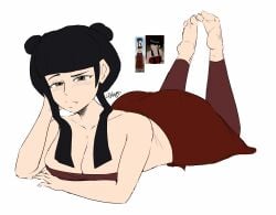 1girls ass avatar_the_last_airbender bandeau barefoot beachwear big_ass big_breasts feet feet_up female fire_nation flat_colors full_body jeteggs large_breasts leaning_on_hand legs_up mai_(avatar) on_stomach pout prone reference_image soles swimsuit swimwear the_pose unfinished