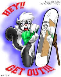 2001 anthro furry max_blackrabbit mirror multiple_females sabrina_conrad sabrina_online skunk webcomic zig_zag