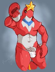 anthro color crawdaunt front_view male male_only penis pokemon revadiehard solo tagme topless