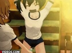 2girls 3d animated black_hair bondage bottomless bound_wrists breasts brown_hair female femdom femsub forced forced_orgasm gag gagged helpless multiple_girls restrained struggle tape_gag taped_mouth tied_up underwear vibrator virgin yuri