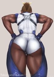 1girls ass assless_chaps biceps big_ass bubble_butt cameltoe clothing dark-skinned_female dark_skin female female_only hands_on_hips harriet_bree muscular muscular_female prinzkuon rwby solo thick_thighs thunder_thighs wide_hips