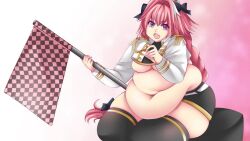 1boy 2023 astolfo_(fate) exposed_belly fat fat_femboy fat_fetish fat_male fate_(series) fatty femboy femboy_only flag male male_only moobs obese obese_male overweight overweight_male solo sweetdreamcoffe tagme tubby tummy uniform weight_gain