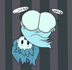 ass big_ass blue_hair blue_skin bubble_butt dezmine21 ghost_girl huge_ass long_hair mob_face round_ass spooky's_house_of_jump_scares spooky_(shojs) twerking wiggle_lines