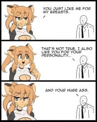 big_breasts breasts cleavage female female_focus furry goya_(lucyfercomic) lucyfercomic male meme original original_character tagme unnamed_character