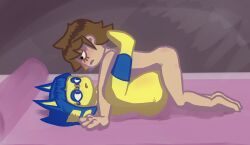 animal_crossing ankha ankha_(animal_crossing) anthro felid feline female hi_res human male male/female mammal missionary_position nintendo octobland villager_(animal_crossing)