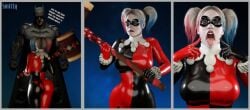 1boy 1girls 3d 3d_(artwork) alternate_version_available ass batman batman:_arkham_knight batman_(series) big_breasts blonde_hair bodysuit busty curvaceous curvy curvy_figure dc dc_comics dialogue dyed_hair eyebrows eyelashes eyemask eyes female fully_clothed hair harley_quinn harley_quinn_(classic) harley_quinn_(injustice) hero hips hourglass_figure huge_breasts injustice_2 large_breasts legs light-skinned_female light_skin lips mallet multicolored_hair open_mouth pigtails smitty34 superhero thighs tongue tongue_out villain villainess voluptuous watermark wide_hips