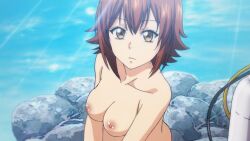 1girls 2022 accurate_art_style anime big_breasts breasts brown_eyes brown_hair collarbone edit eyebrows_visible_through_hair female female_focus girl grand_blue kotegawa_chisa looking_at_viewer nipples nude nude_filter pov screenshot screenshot_edit short_hair