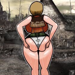 1girls 2d ashley_graham ashley_graham_(brooke_elizabeth_mathieson) backboob blonde_hair capcom female female_only grabbing_own_ass huge_ass huge_breasts in-game_background light-skinned_female miniskirt panties resident_evil resident_evil_4 shiny_ass shiny_skin skirt sweat sweating sweaty_butt tagme thick_thighs upskirt weaponizedpornography