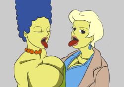 ahe_gao big_breasts lindsey_naegle marge_simpson the_simpsons tongue_out