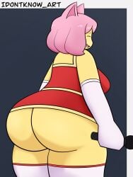 1girls ass big_ass big_butt breasts cat_ears cat_girl catgirl dj_(tds) functionally_nude idontknow_art microphone neko_dj official_alternate_costume pink_hair roblox roblox_game robloxian self_upload sideboob tagme tower_defense_simulator yellow_skin