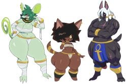 anthro canine codex_(cyberlord1109) cyberlord1109 egyptian egyptian_clothing huge_cock huge_thighs juno_(cyberlord1109) loincloth mouse plague_(cyberlord1109) tail