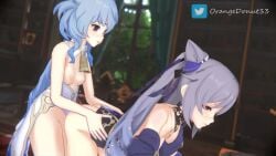 1futa 1girls 3d animated blue_eyes blushing cowbell doggy_style female functionally_nude functionally_nude_female functionally_nude_futanari futa_on_female futanari ganyu_(genshin_impact) genshin_impact grabbing_from_behind hair_ornament keqing_(genshin_impact) keqing_(opulent_splendor)_(genshin_impact) loop orangedonut33 purple_eyes purple_hair sex_from_behind sound tagme thrusting thrusting_into_ass twintails video voice_acted