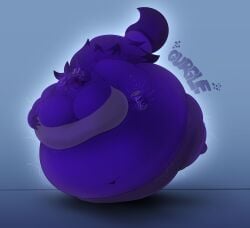 big_breasts blueberry_inflation breasts female furry pokémon_(species) pokemon pokemon_(species) spherical_inflation sunken_head swatchfodder zoroark