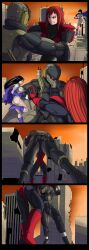 armor battle combat_suit dc destroyed_city female giant-girl giantess haven_trooper leotard lois_lane male marvel mary_jane_watson metal_gear_solid power_girl red_boots red_gloves red_panties rubber_suit snarkymofo