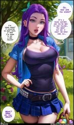 1girls abigail_(stardew_valley) aroma_sensei big_breasts breasts busty curvaceous curvy curvy_figure digital_media_(artwork) easter_egg egg english_text eyebrows eyelashes eyes female female_focus fit fit_female hair hand_on_hip hips hourglass_figure huge_breasts human large_breasts legs light-skinned_female light_skin lips mature mature_female purple_hair skirt speech_bubble standing stardew_valley text thick thick_legs thick_thighs thighs top_heavy upper_body voluptuous waist wide_hips