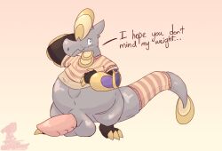 anthro areavoid_null balls boris_(areavoid_null) claws digital_media_(artwork) dragon erection generation_7_pokemon genitals hakamo-o hi_res looking_at_viewer male nintendo overweight penis pokemon pokemon_(species) scalie simple_background smile solo text