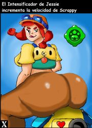 ass ass big_ass big_breasts brawl_stars breasts female jessie_(brawl_stars) twerking xequiel