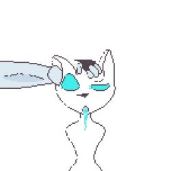 animated anthro blue_eyes blue_tongue canid canine disembodied_hand domestic_cat ear_penetration felid feline felis fox ghost hi_res insignia_co male male/male mammal penetration proxy_(crazyassfox22) spectre_(insignia_co) spirit tongue white_body