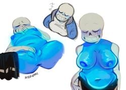 1girls 2d acidd_grrs animated_skeleton belly blue_body blue_breasts blue_nipples blue_pussy blush blush_lines blushing breasts chubby chubby_female closed_eyes clothed color ectobody ectobreasts ectopussy female female_masturbation female_only female_sans fingering_pussy fingering_self genderbend genderbent genderswap genital_fluids large_breasts masturbating naked nipples nude nude_female pants_around_one_leg pussy pussy_juice rule63 rule_63 sans skeleton sleeping smiling solo solo_female topless uncensored undertail undertale undertale_(series) undertale_sans zzz