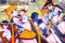 6girls ami_mizuno ass big_breasts bishoujo_senshi_sailor_moon blonde_hair blue_hair blush bow brown_hair brunette choker circlet clothing colored comic crop_top doujin_cover doujinshi groping groping_ass hotaru_tomoe kuroinu_juu luna_(sailor_moon) makoto_kino minako_aino miniskirt multiple_girls multiple_males navel panties purple_hair rei_hino sailor_jupiter sailor_mars sailor_mercury sailor_moon sailor_saturn sailor_venus skirt small_breasts super_sailor_moon train_interior unseen_male_face usagi_tsukino