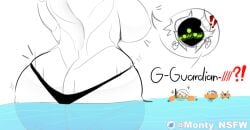 2d 3_eyes alien alien_girl alien_humanoid ass_focus beach bikini blush breasts bubble_butt bungie destiny_(game) destiny_2 female female_focus female_only green_eyes guardian_(destiny) hive_(destiny) hive_guardian knight_(destiny) large_breasts monty_nsfw multi_eye nipples orange_eyes sideboob sparkles swimming text text_bubble titan_(destiny) water