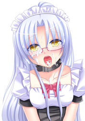 1girls angel_beats! cum female female_only glasses kanade_tachibana pointy_chin solo tagme tenshi