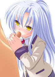 1boy 1girls angel_beats! fellatio female kanade_tachibana male oral penis tagme tenshi