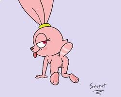 1girls anthro anus blush cartoon_network chowder cub female lagomorph panini presenting pussy rabbit smile tagme young