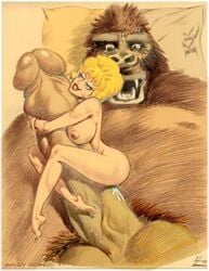 2003 annie_fanny big_breasts blonde_hair colored crossover giant julius_zimmerman king_kong king_kong_(series) little_annie_fanny minigirl penis size_difference smaller_female