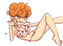 1girls bikini breasts busty cleavage ed_edd_n_eddy freckles ginger hoop_earrings innocenttazlet kanker_sisters lee_kanker orange_hair red_hair straight_hair tagme voluptuous