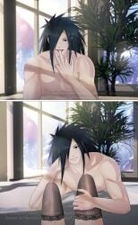 1boy1girl after_cunnilingus after_oral black_hair completely_nude faceless_female female_pov genital_fluids hair_over_one_eye lesya7 licking licking_fingers long_hair looking_at_viewer male/female male_focus mature mature_male naked naruto naruto_(series) naruto_shippuden original_character pov pussy_juice pussy_juice_drip pussy_juice_on_hand spread_legs stockings straight uchiha_madara wet