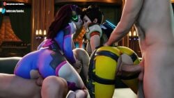 10_seconds 2boys 2girls 3d anal anal_penetration anal_sex animated anus ass big_ass blender blizzard_entertainment breasts cottontailva cowgirl_position d.va doggy_style female_penetrated hana_song large_ass lena_oxton male_penetrating male_penetrating_female mizzpeachy overwatch overwatch_2 penetration penis_in_ass penis_in_pussy saveass_ sex shorter_than_10_seconds sound sехual tracer vaginal vaginal_penetration vaginal_sex video volkor