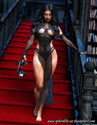 1girls aphrodite-ns black_hair female natara_gray oc partially_clothed partially_clothed_female sith sith_eyes sith_lady star_wars yellow_eyes