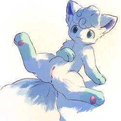 1:1 alolan_form alolan_vulpix anus blue_eyes feet female feral fur genitals hi_res inner_ear_fluff mrcat11 multicolored_body multicolored_fur nintendo paws pokemon pokemon_(species) pussy quadruped regional_form_(pokemon) solo tail tuft vulpix white_body white_fur white_inner_ear