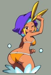 armpits ass back_view bikini female niyuyu shantae sky_(shantae) solo