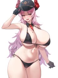 1girls beauty_mark bikini blue_archive breasts cleavage female gehenna_academy_student hat high_resolution hips horns huge_breasts kuavera long_hair massive_breasts mole_on_breast naughty_face navel pandemonium_society_(blue_archive) pink_eyes pink_hair satsuki_(blue_archive) thick_thighs thighs very_high_resolution wide_hips yellow_eyes