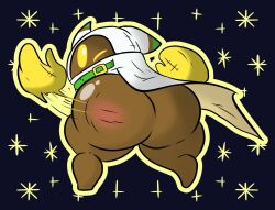 1boy alien alien_boy ass_focus ass_slap big_ass big_butt caked_up femboy kirby_(series) magolor microtransagolor nintendo solo sweetspicymann thick_thighs video_games wink winking winking_at_viewer