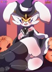 alternate_version_available anthro cinderace female_cinderace generation_8_pokemon pokémon_(species) pokemon sarox witch_costume